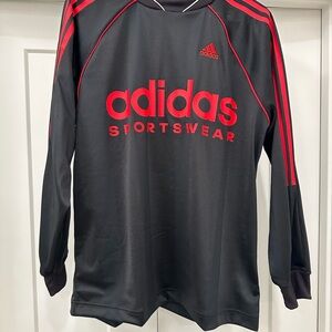 Adidas Men's Black and Red Sportswear Shirt